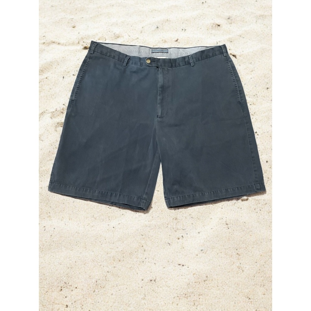 Peter Millar Shorts Men's 40 Flat Front Golf Shorts Sage‎ Blue Pima Cotton